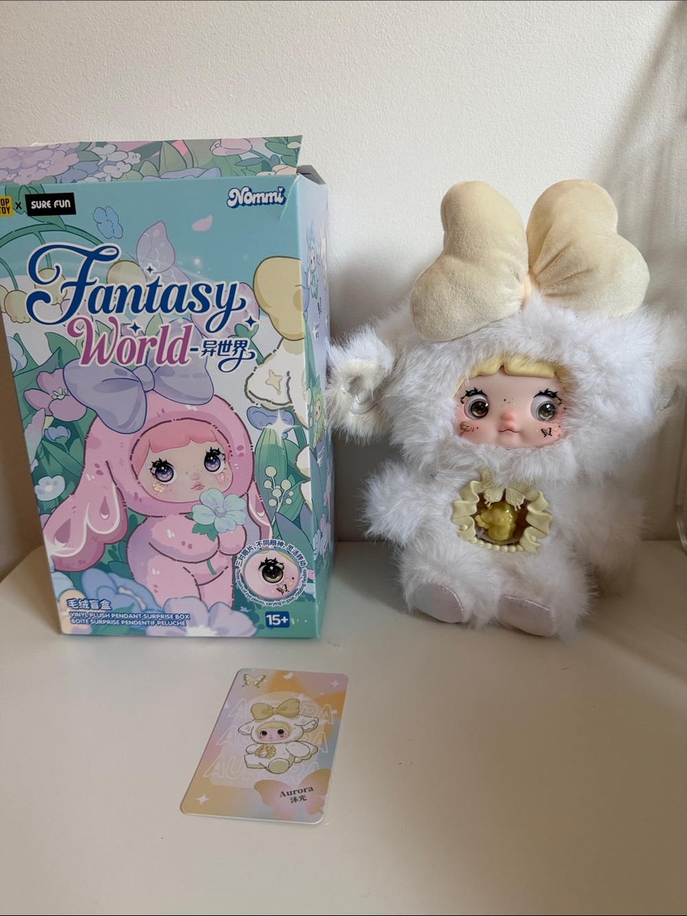 Nommi Fantasy World - Aurora Plush Doll - White with Cream Bow